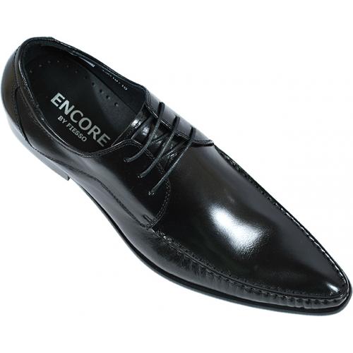 Encore By Fiesso Black Genuine Leather Shoes FI3019